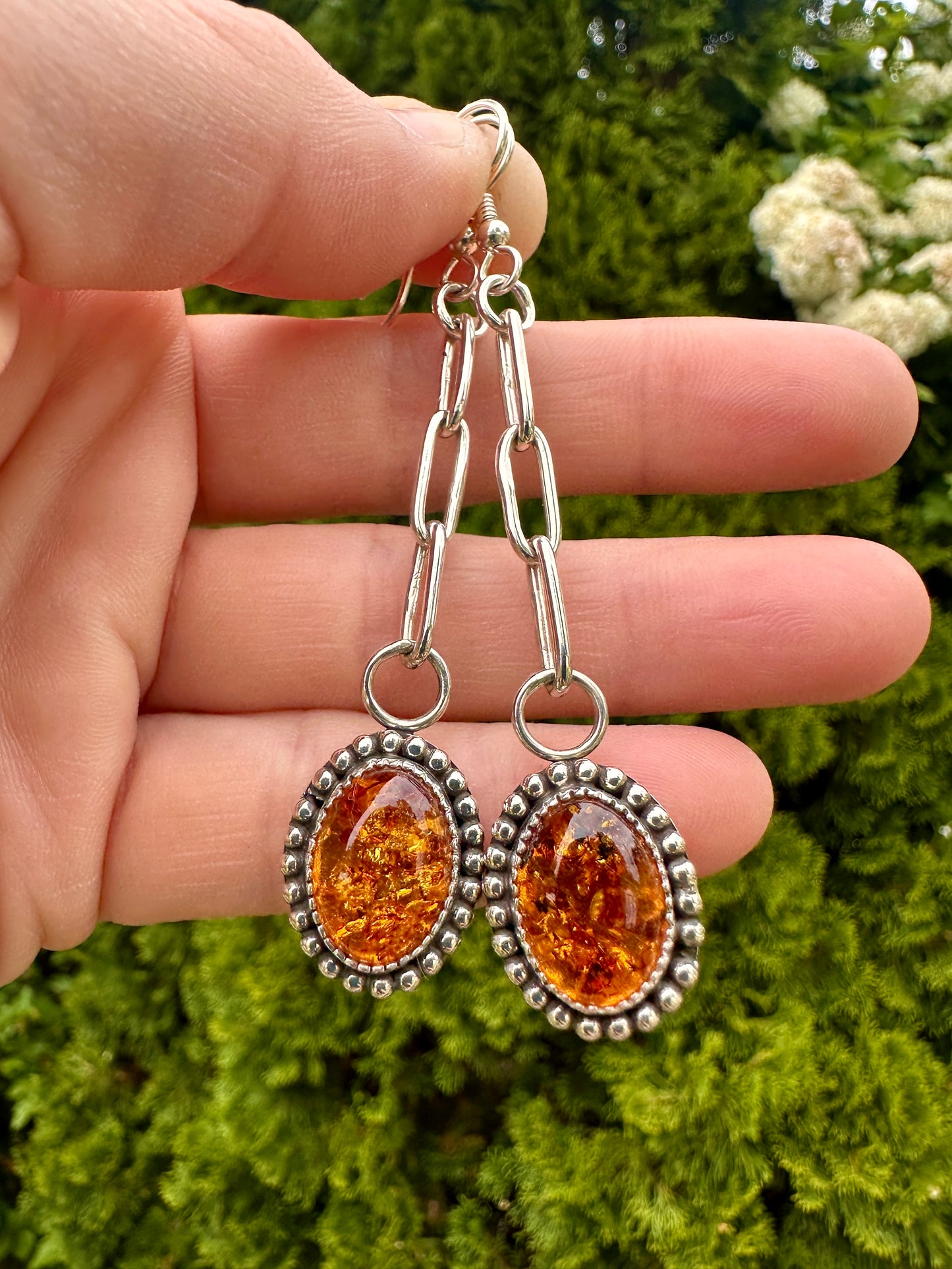 Paperclip danglers | Baltic amber