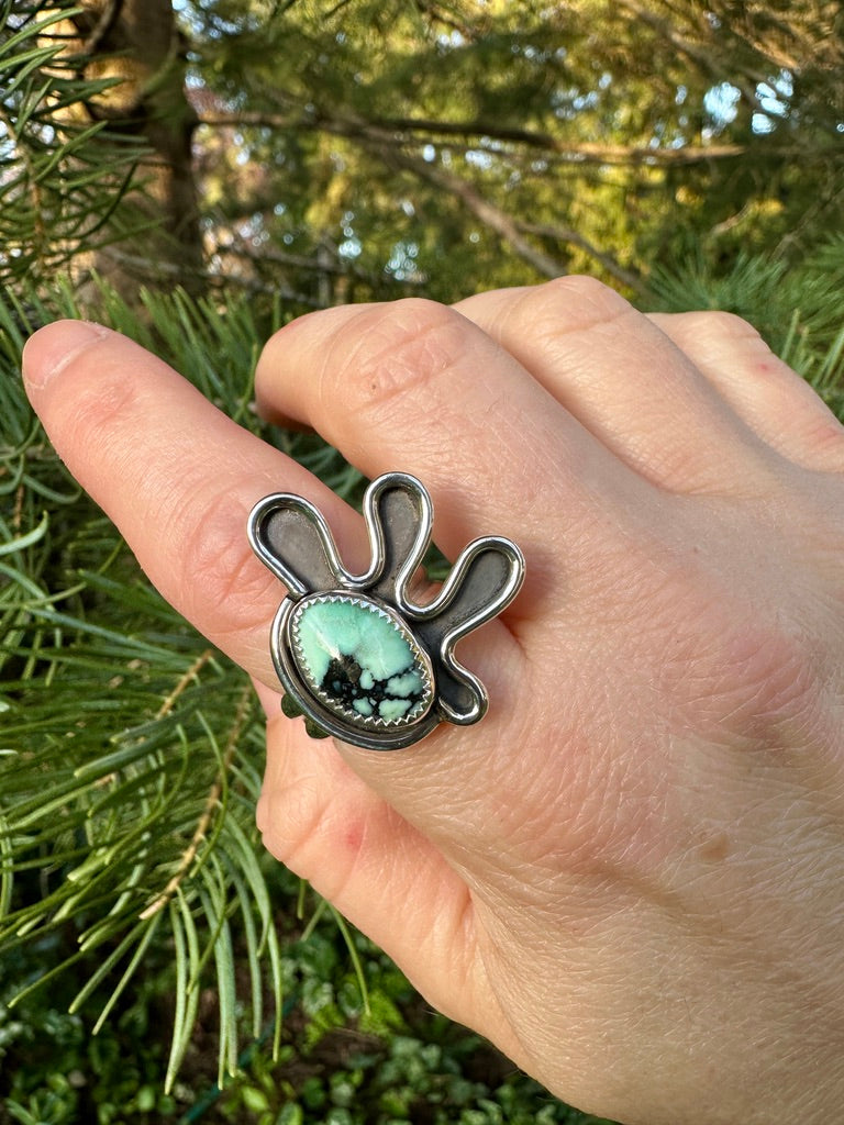 Amoeba ring | Angel Wing variscite