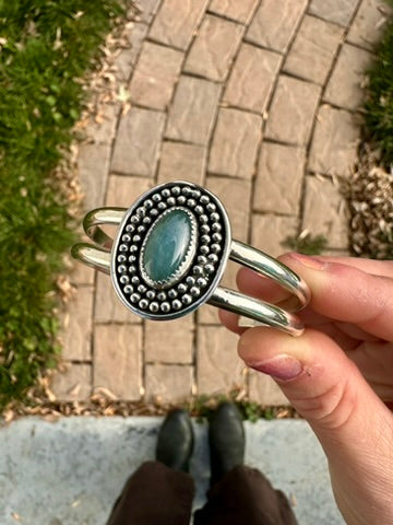Kaleidoscope cuff | Blue jadeite | 5.25"