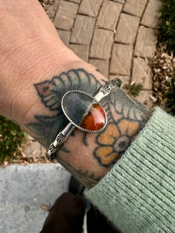 Plain Jane stamped cuff | Polychrome jasper | 5.75"