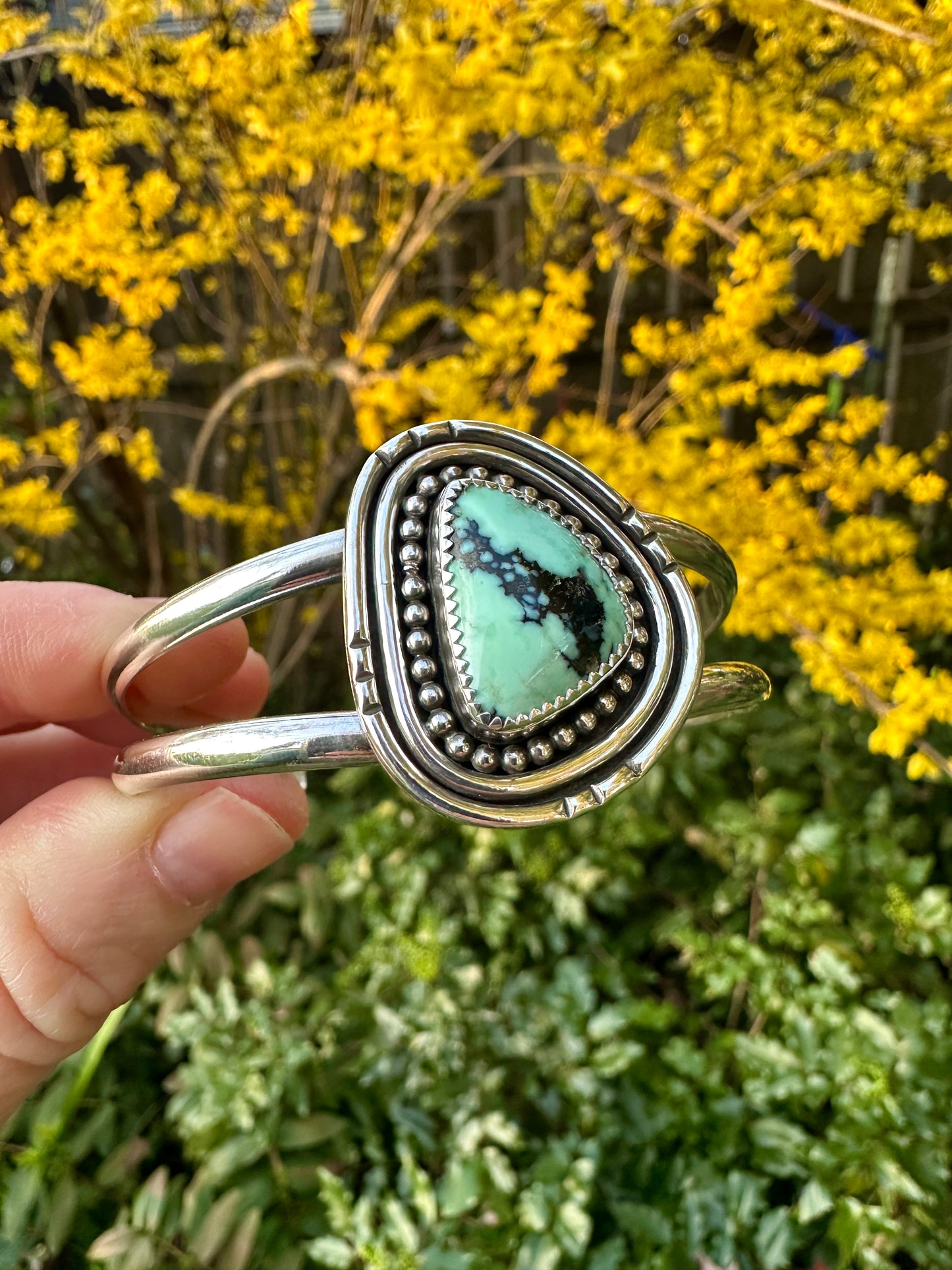 Kaleidoscope cuff | Angel Wing variscite