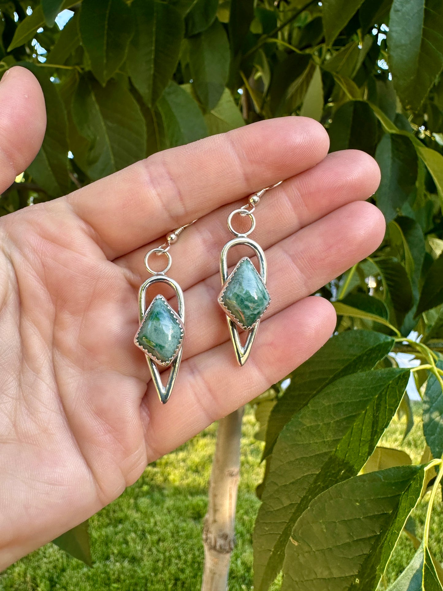Plain Jane danglers | Green jadeite