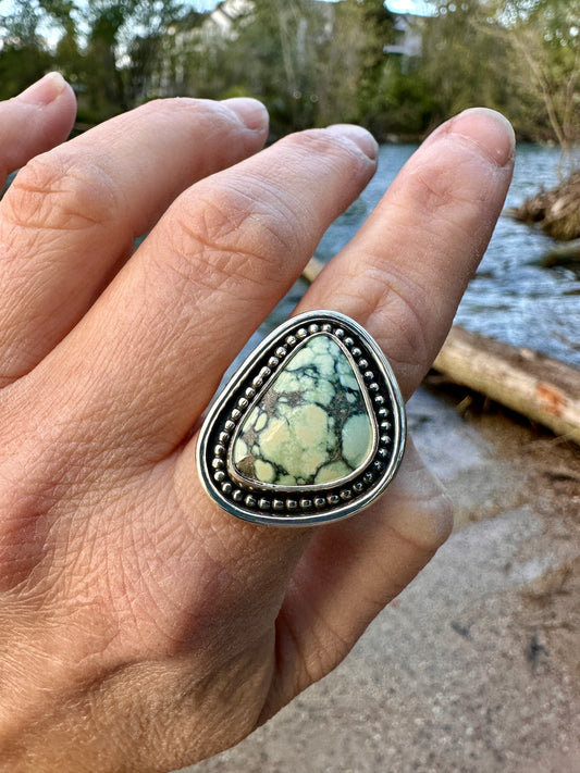 Kaleidoscope ring | Angel Wing variscite