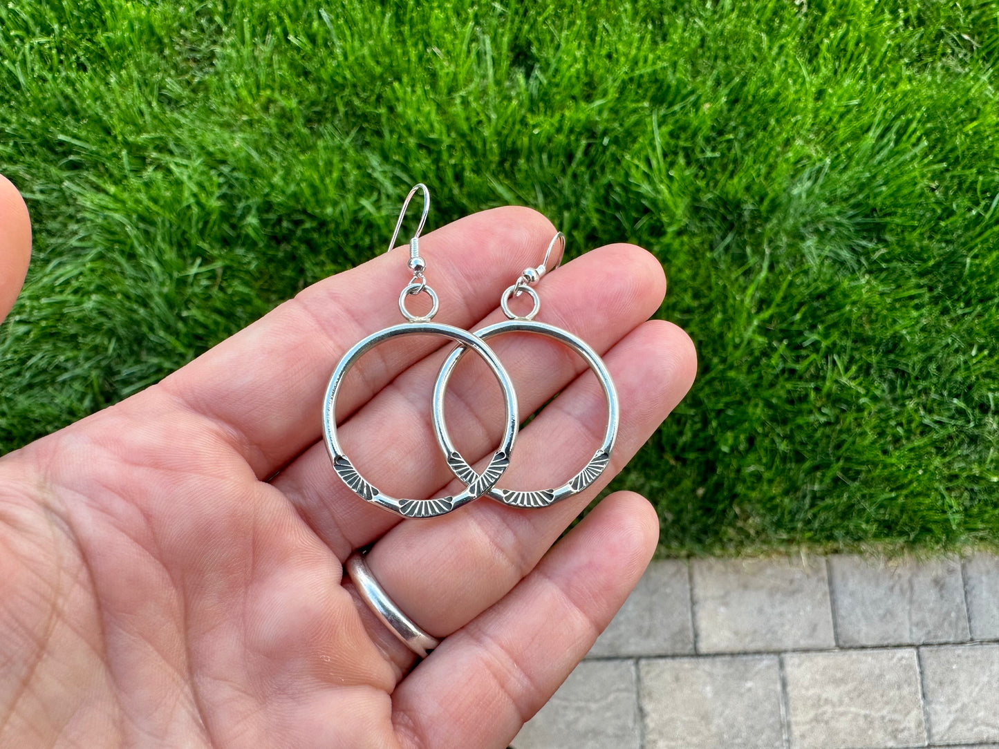 Stamped mini hoops