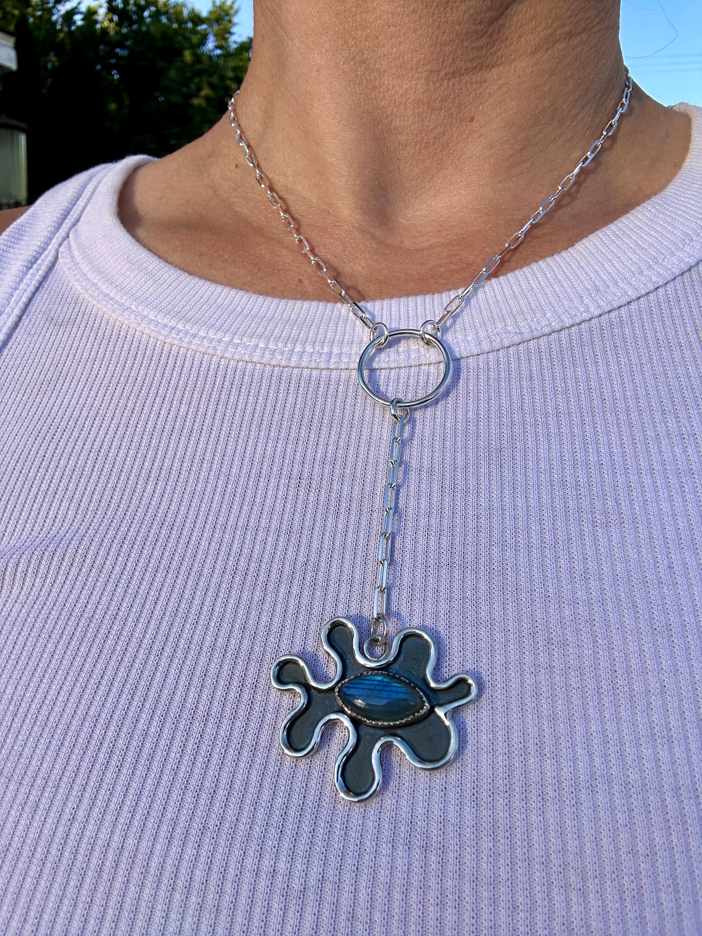 Amoeba necklace | Labradorite