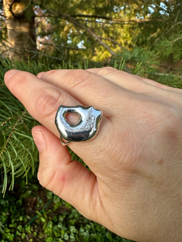 Melted ring | Freeform sterling silver