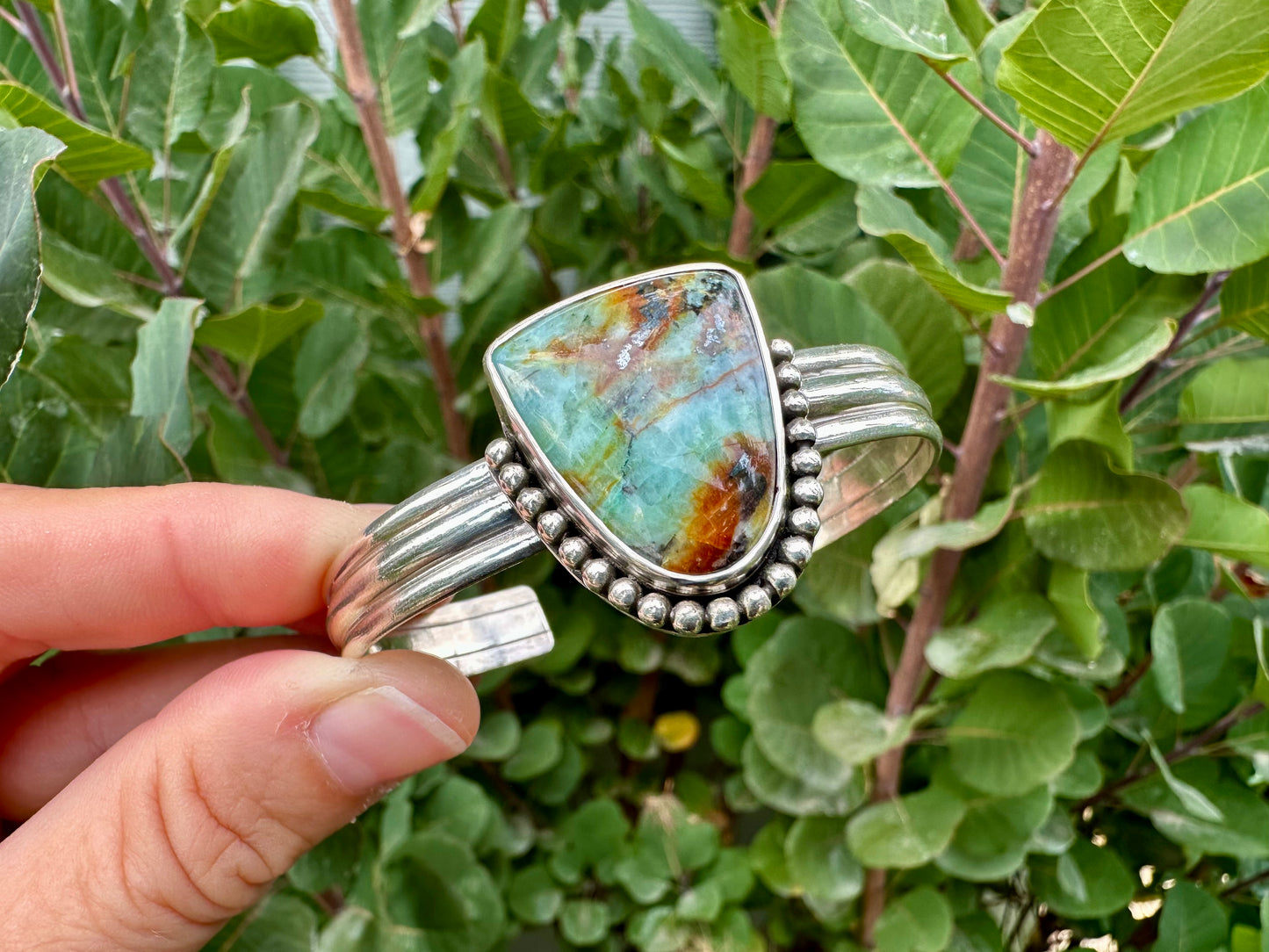 Baja Chrysocolla triple-band cuff