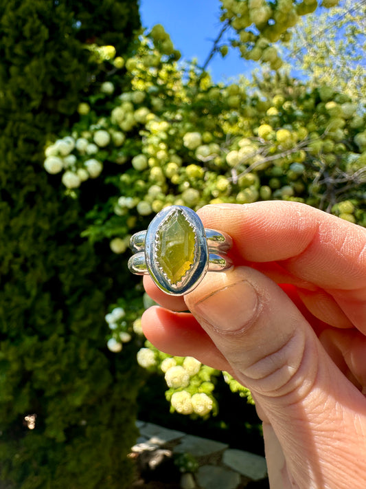 Uncommon double-band ring | Vesuvianite