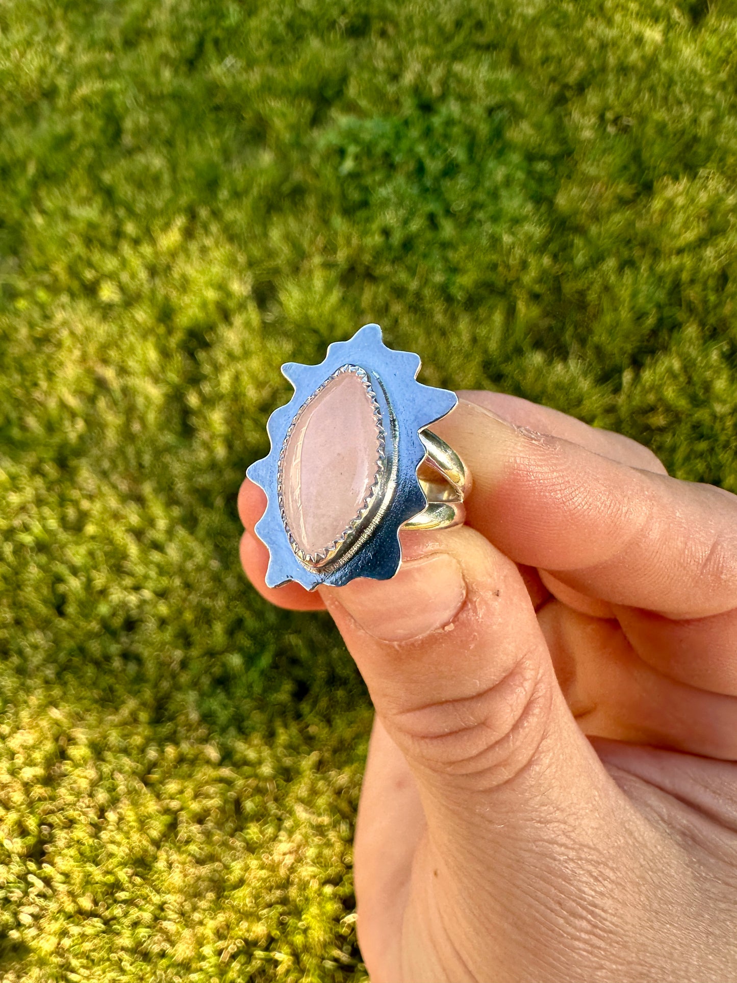 Amoeba ring | Rose quartz