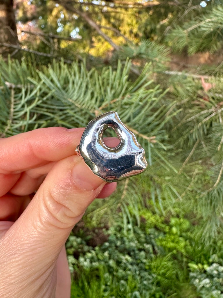 Melted ring | Freeform sterling silver