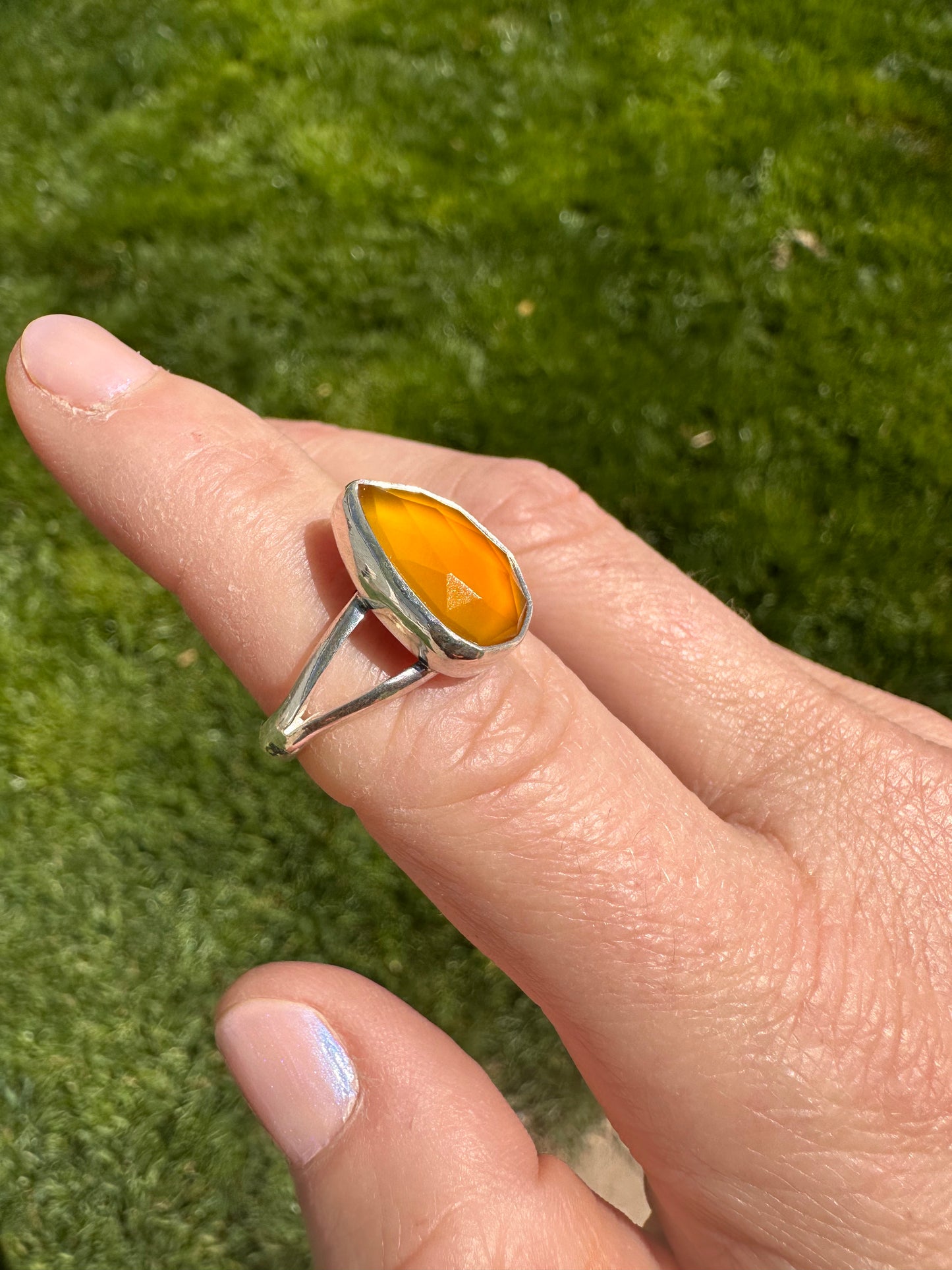 Split Ends ring | Yellow Chalcedony
