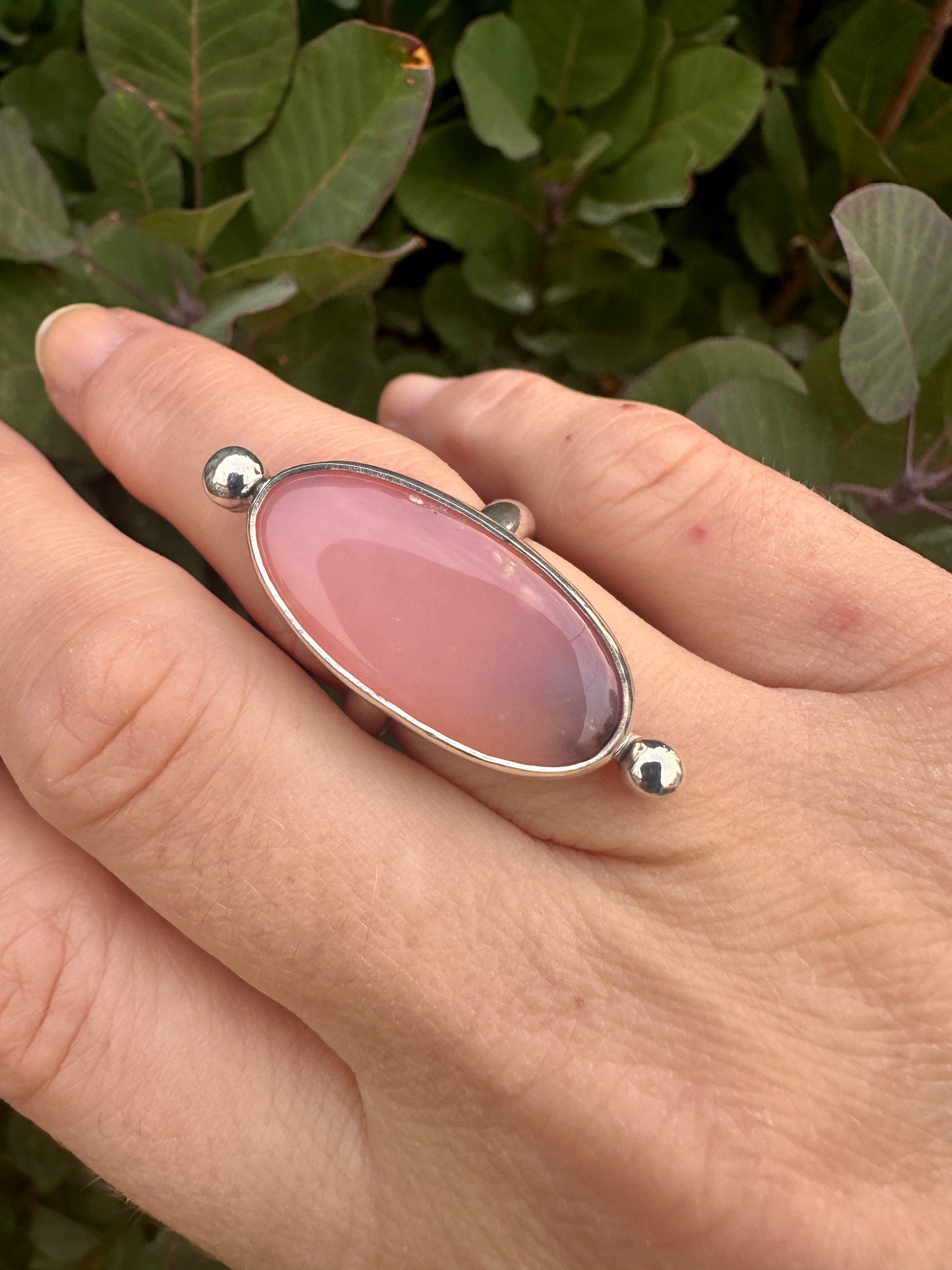 Dotted ring | Pink dendritic opal