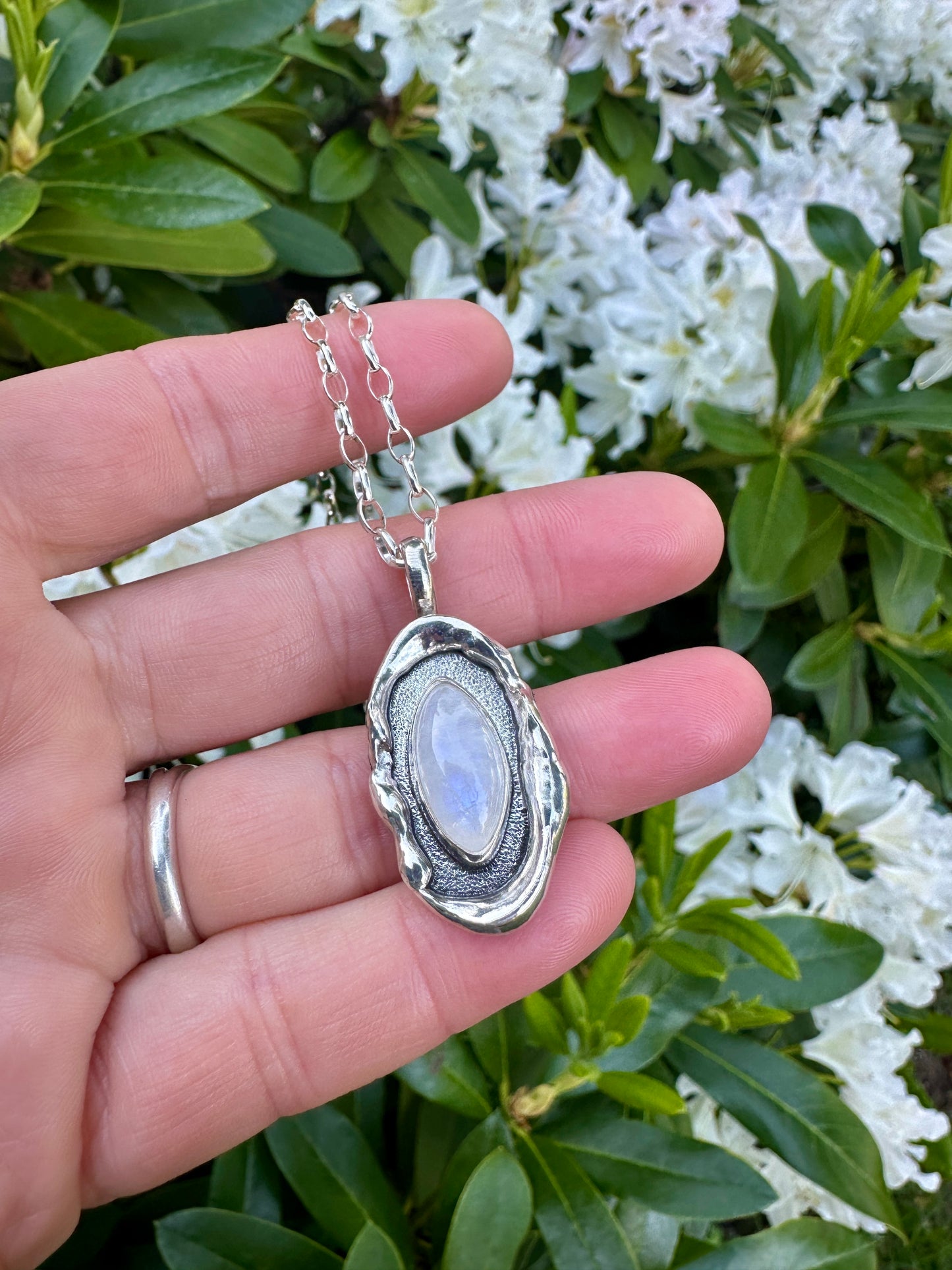 Melted pendant | Rainbow Moonstone