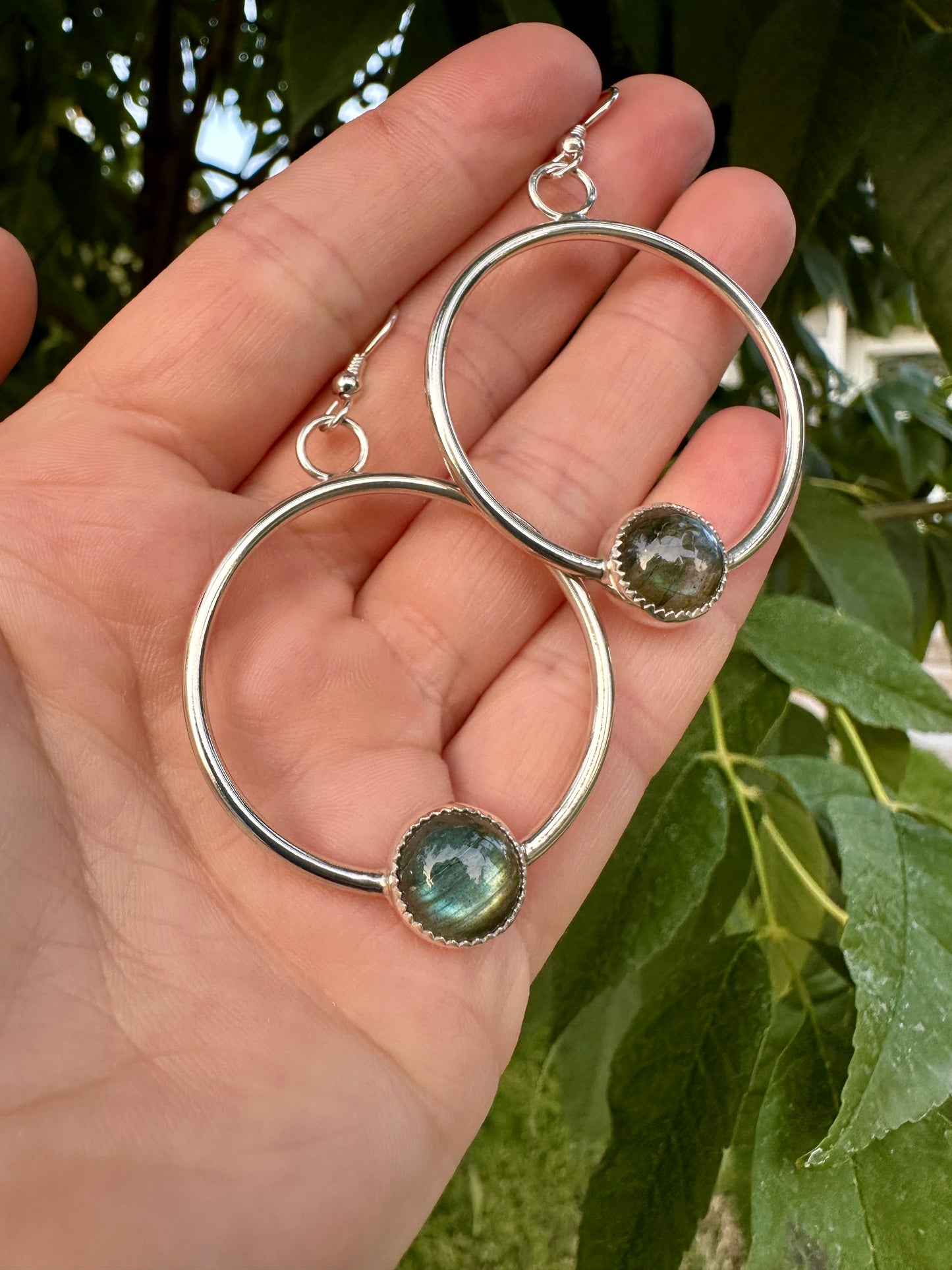 Plain Jane hoops | Labradorite