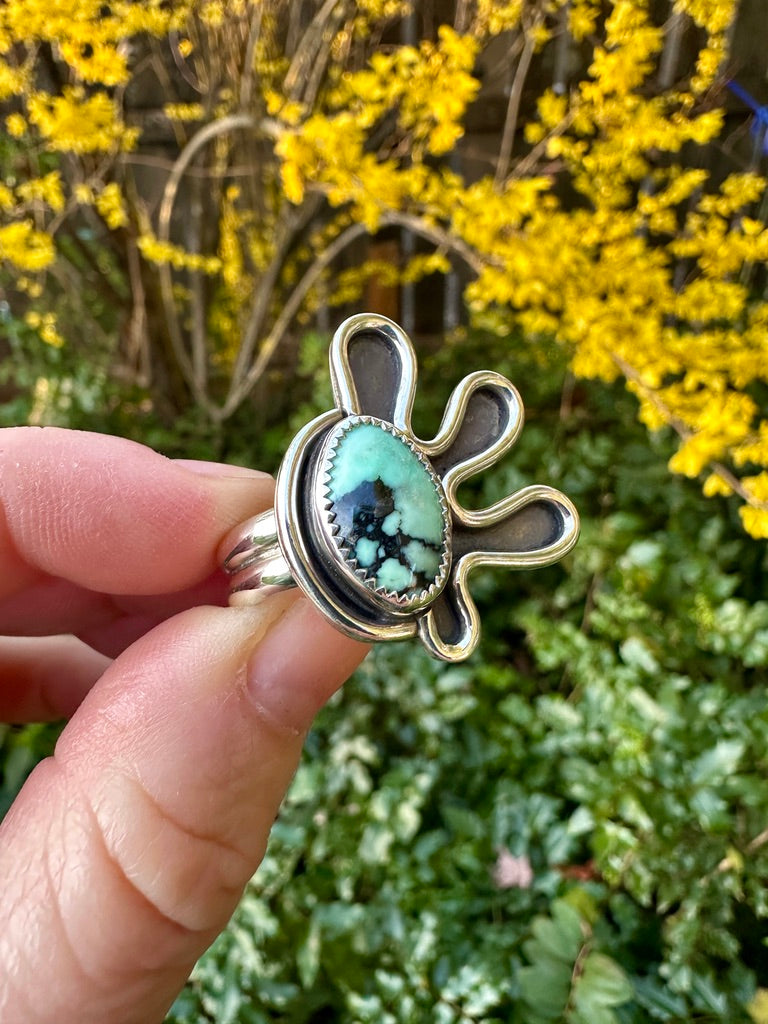 Amoeba ring | Angel Wing variscite