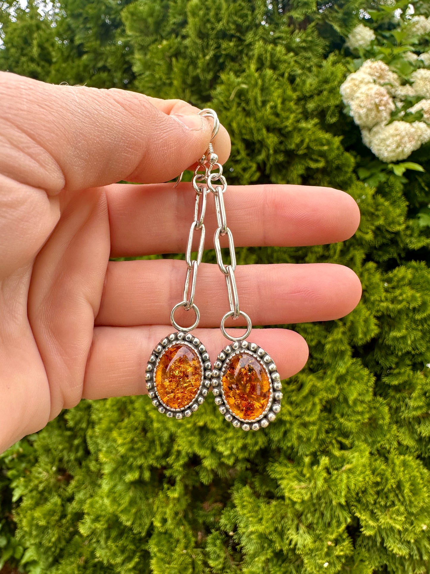 Paperclip danglers | Baltic amber