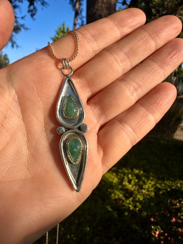 Teardrops necklace | Blue jadeite