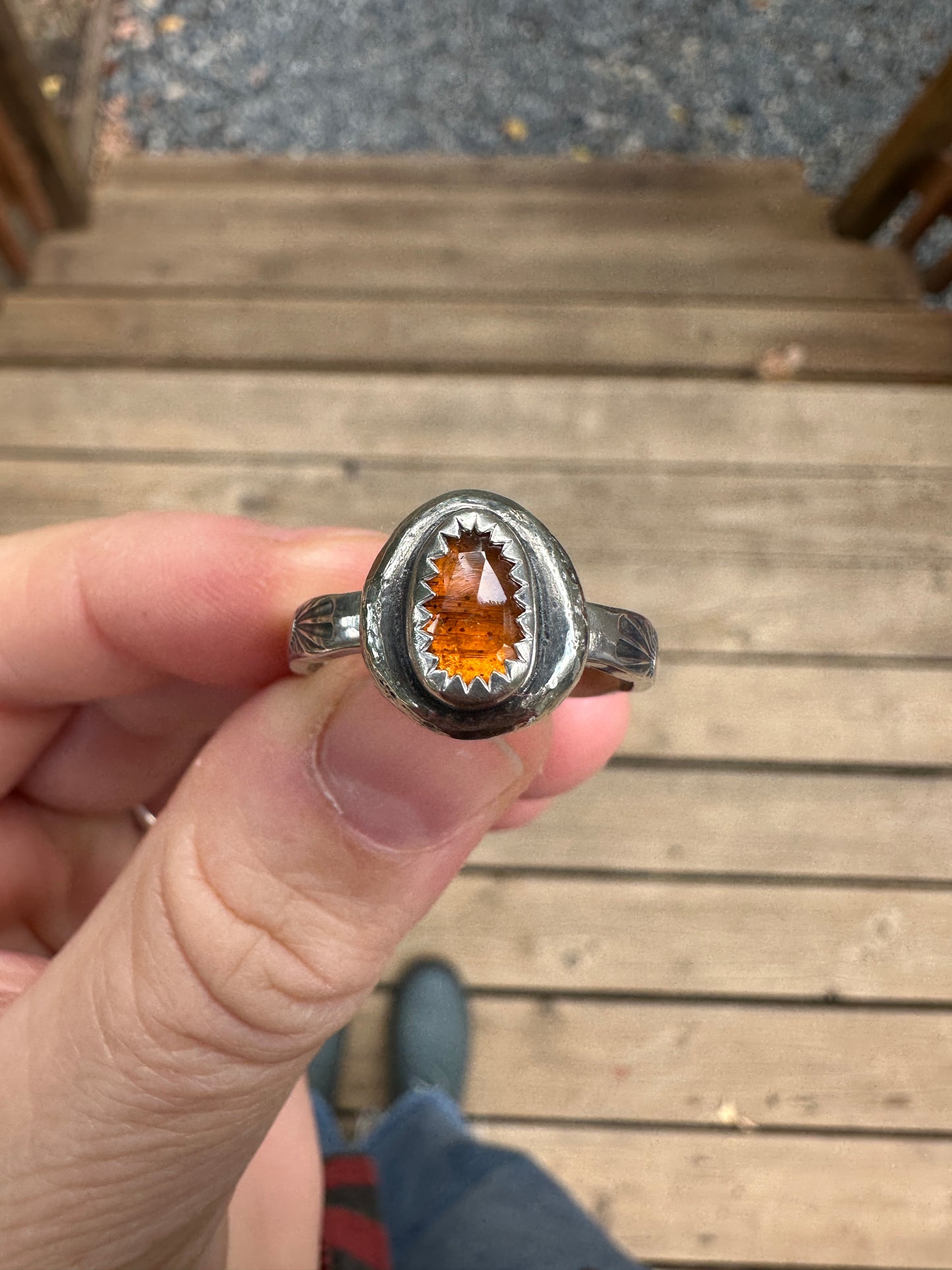 Uncommon ring | Orange kyanite (size 10)