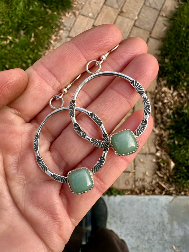 Mad Woman hoops | Blue jadeite