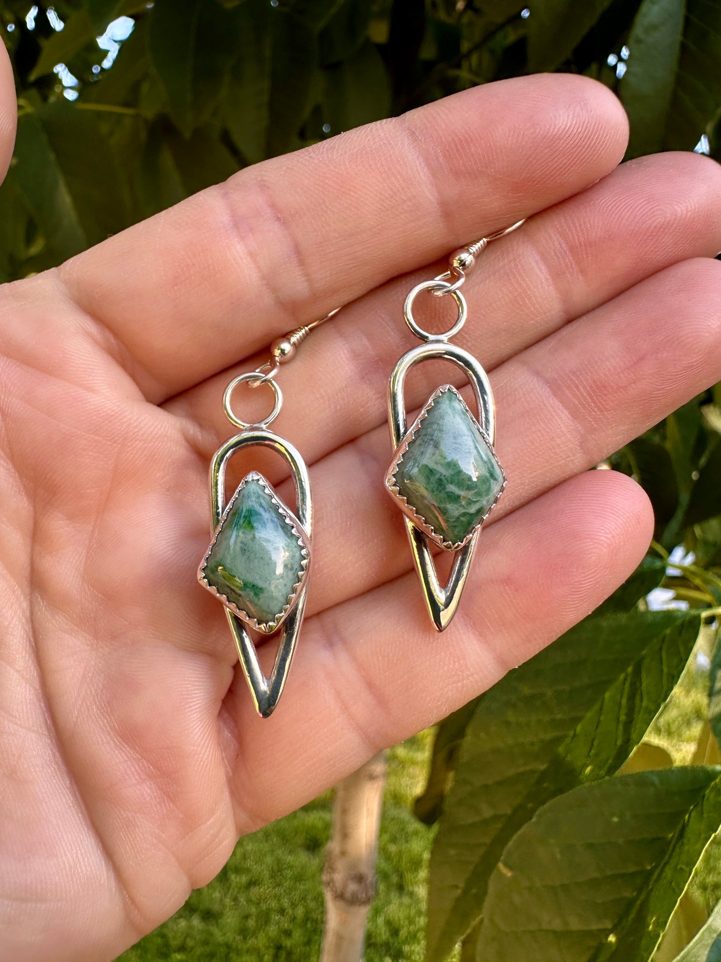 Plain Jane danglers | Green jadeite