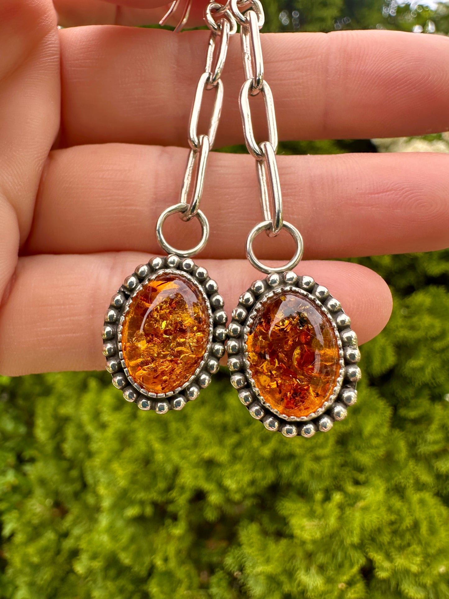 Paperclip danglers | Baltic amber