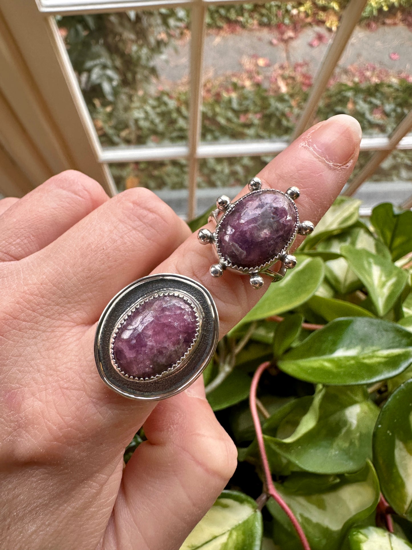 Shield ring | Lepidolite