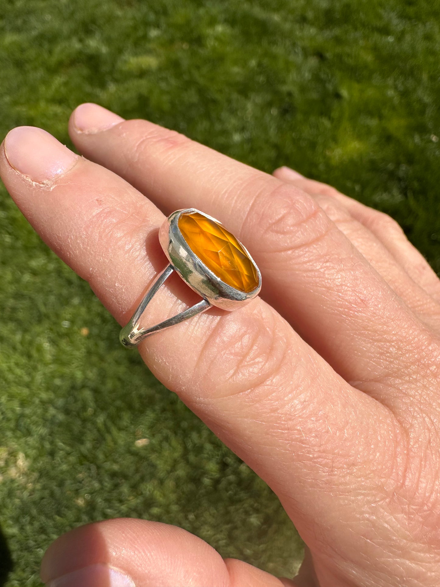 Split Ends ring | Yellow Chalcedony