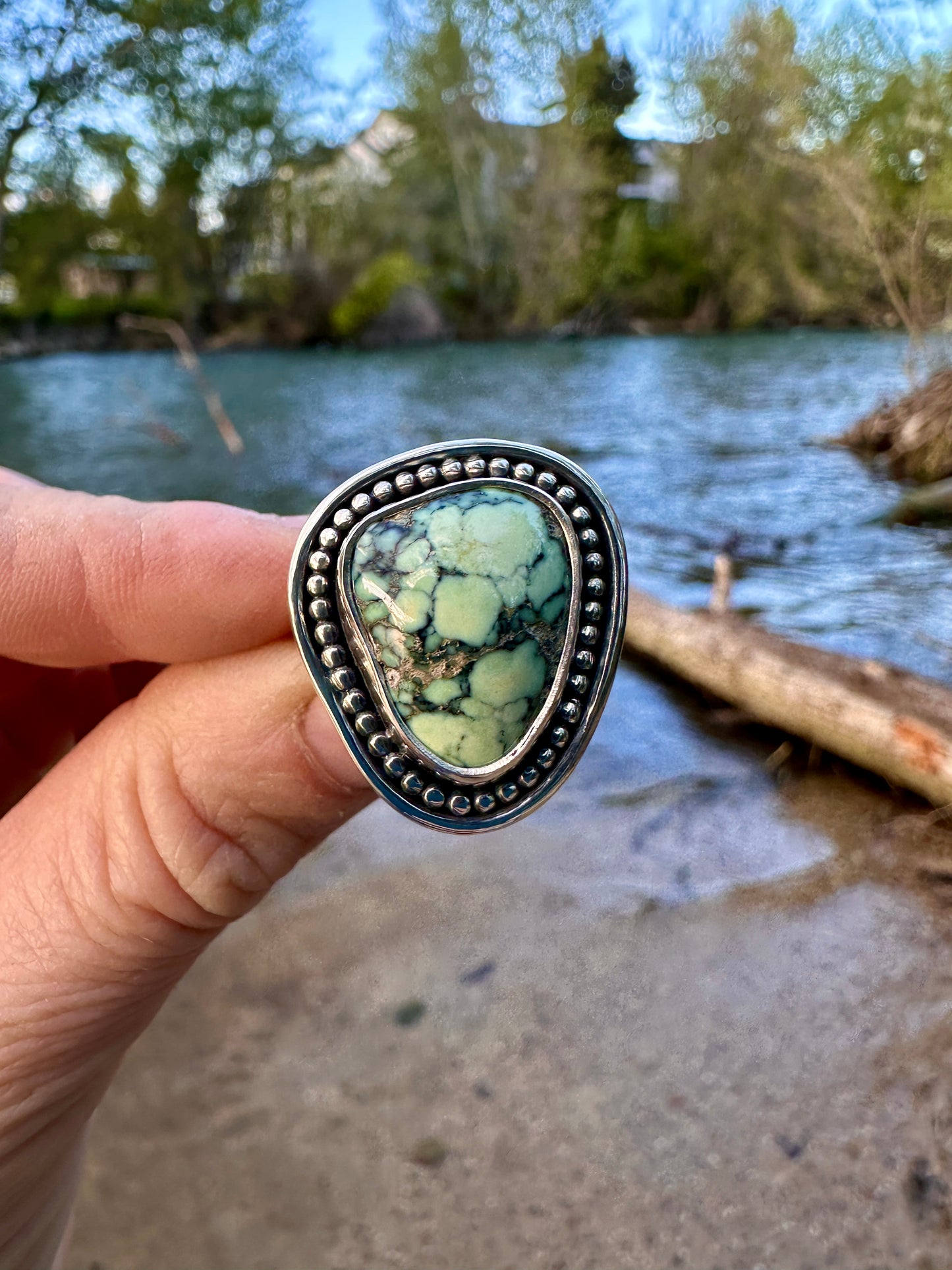 Kaleidoscope ring | Angel Wing variscite #1