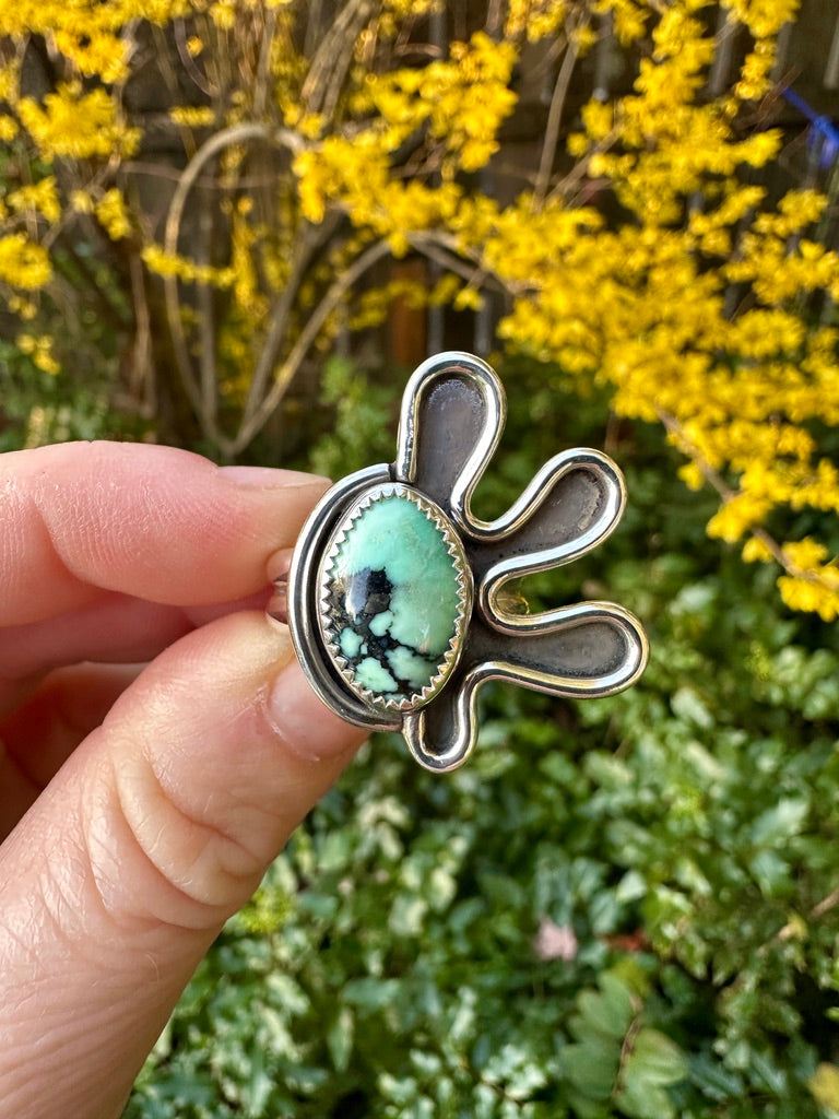 Amoeba ring | Angel Wing variscite