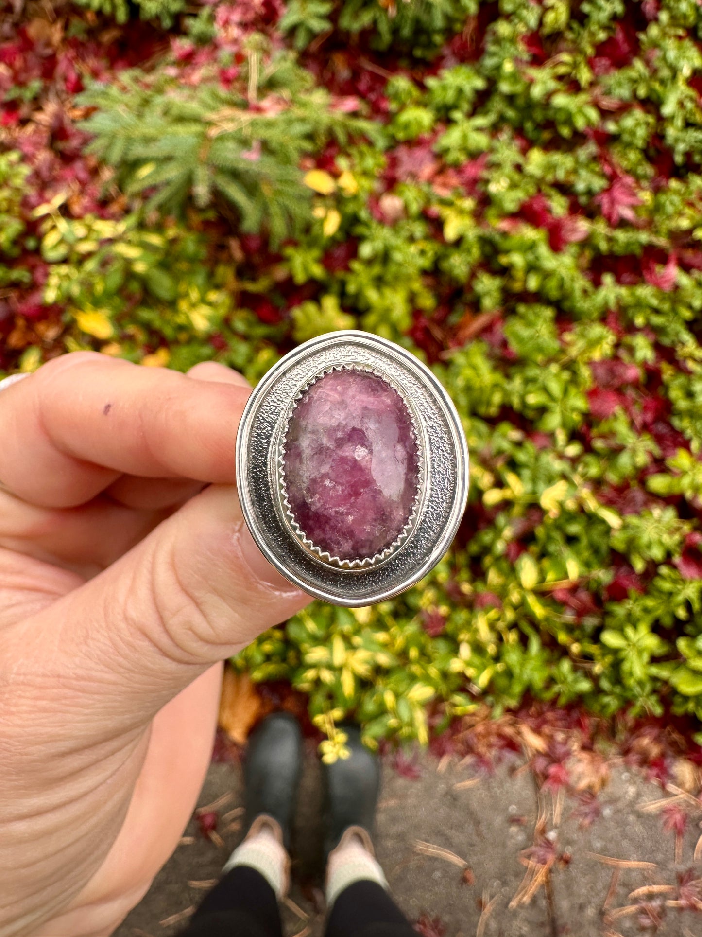 Shield ring | Lepidolite