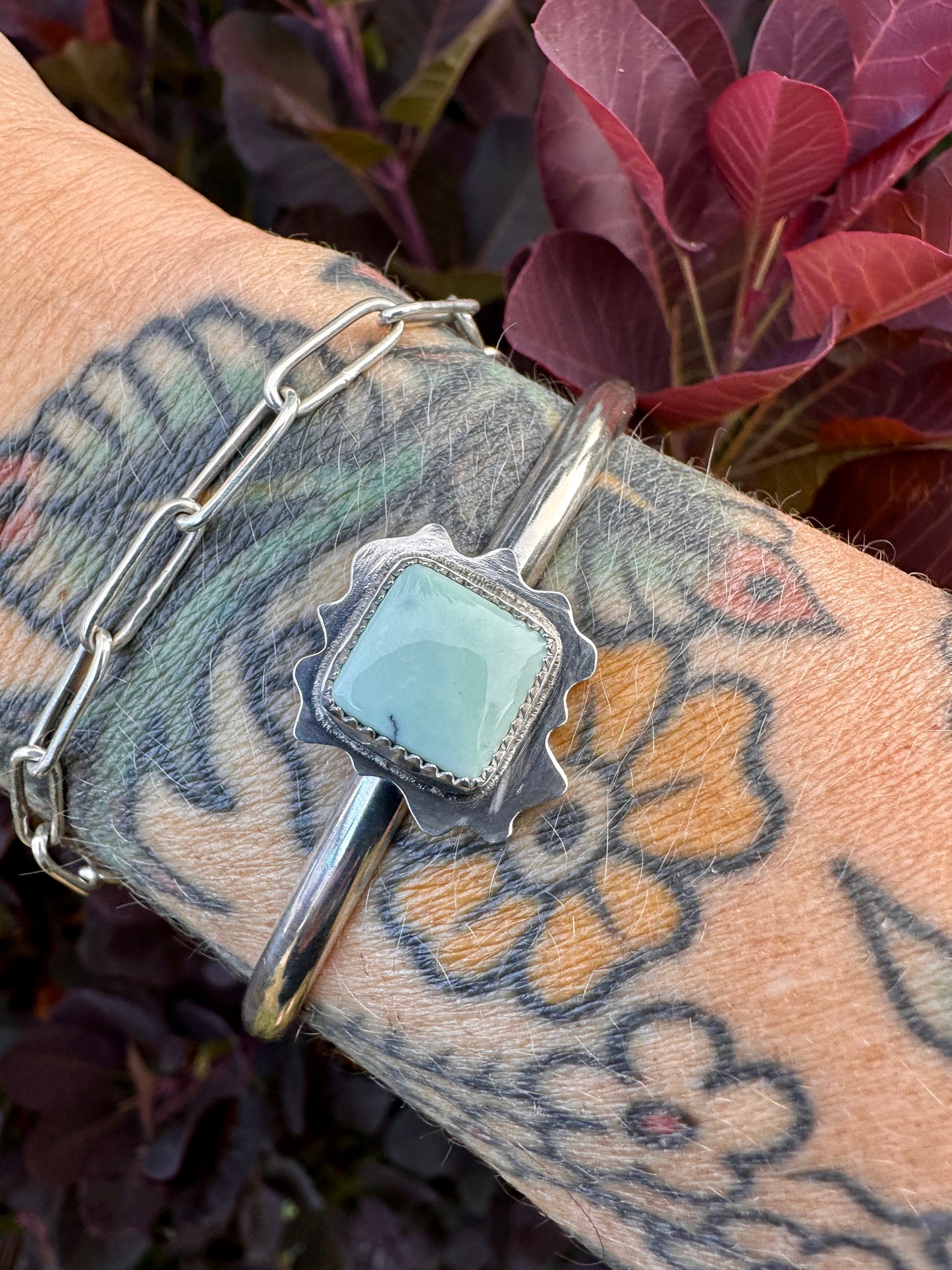 Amoeba cuff | Emerald Basin variscite