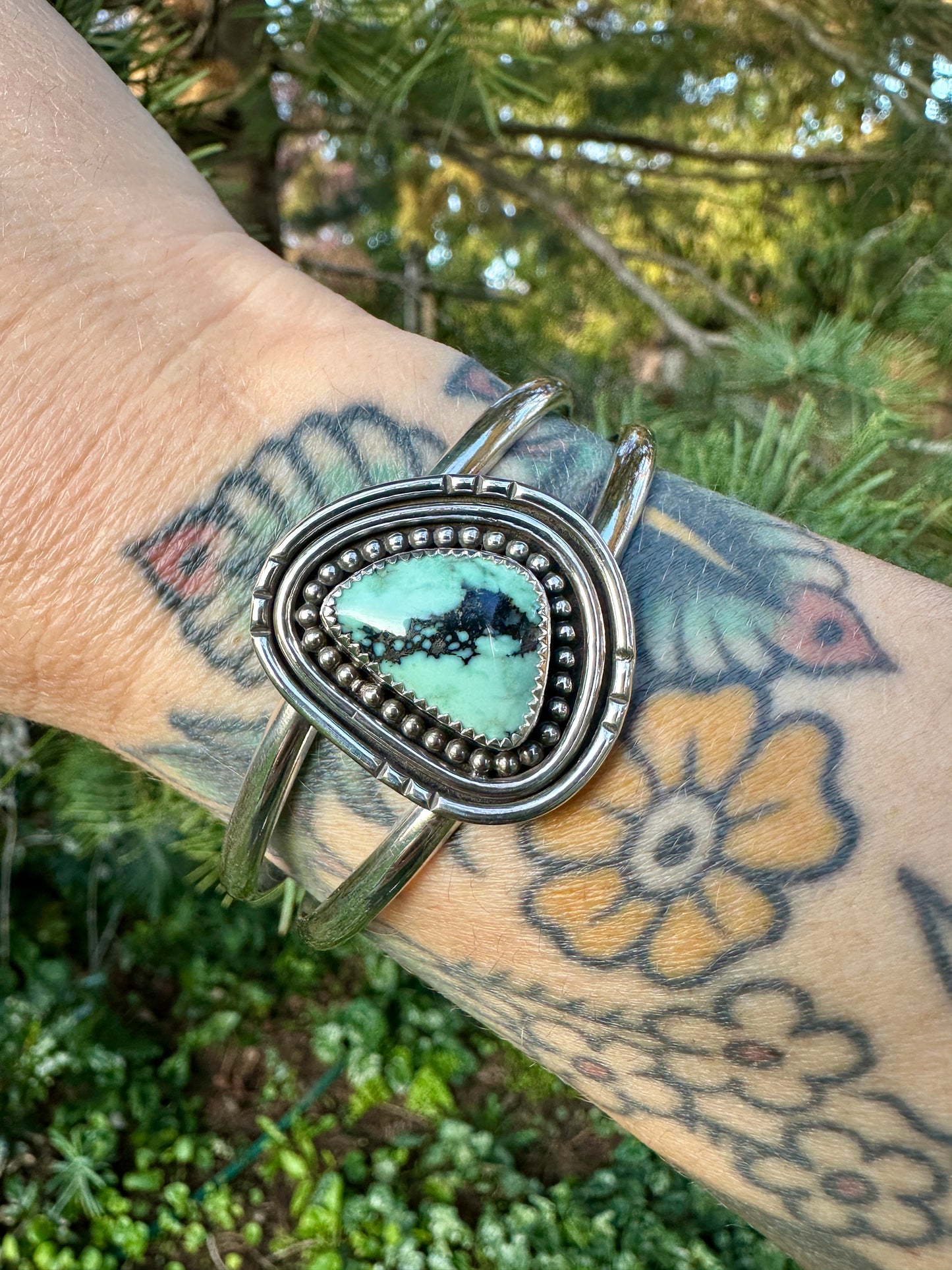 Kaleidoscope cuff | Angel Wing variscite