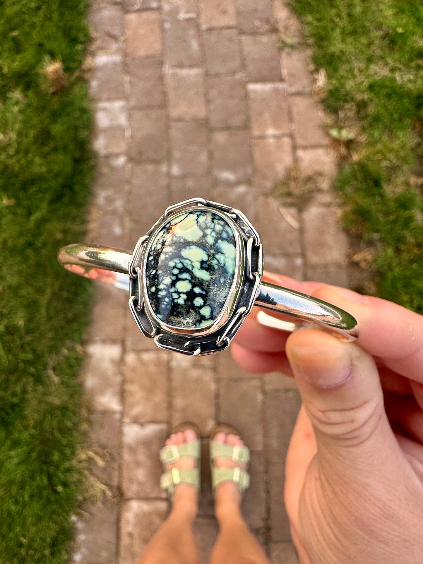 The Chain cuff | Angel Wing variscite