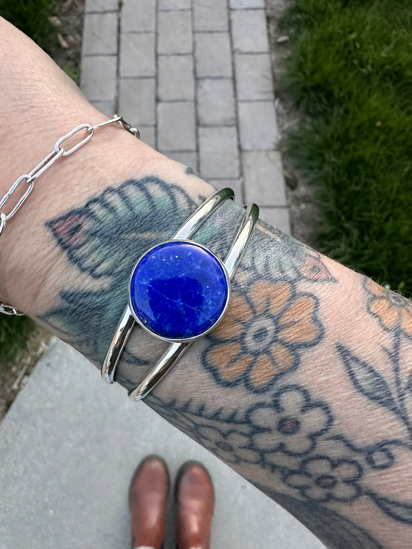 Plain Jane double cuff | Lapis lazuli