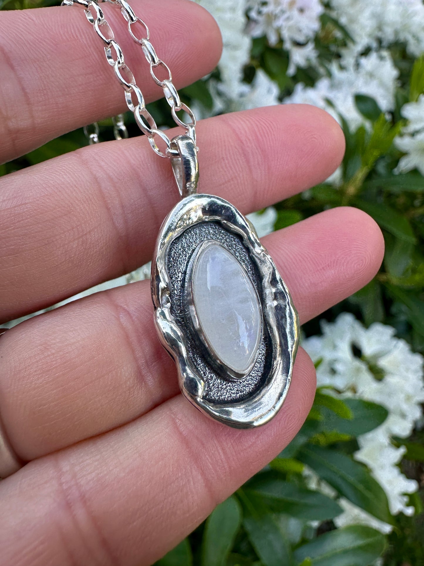 Melted pendant | Rainbow Moonstone