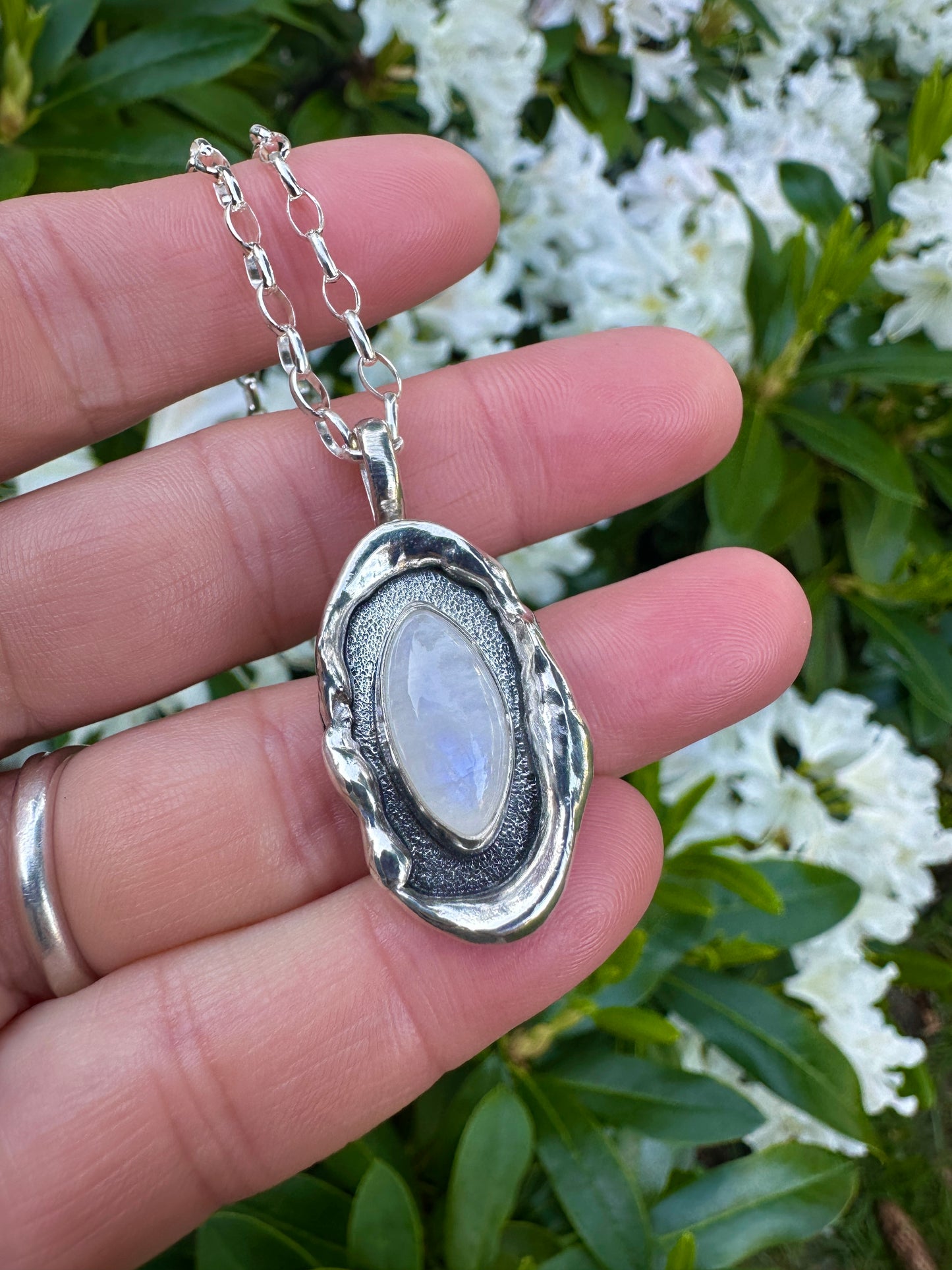 Melted pendant | Rainbow Moonstone