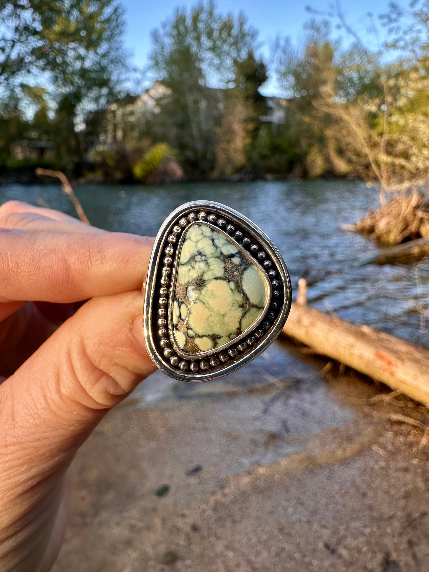 Kaleidoscope ring | Angel Wing variscite