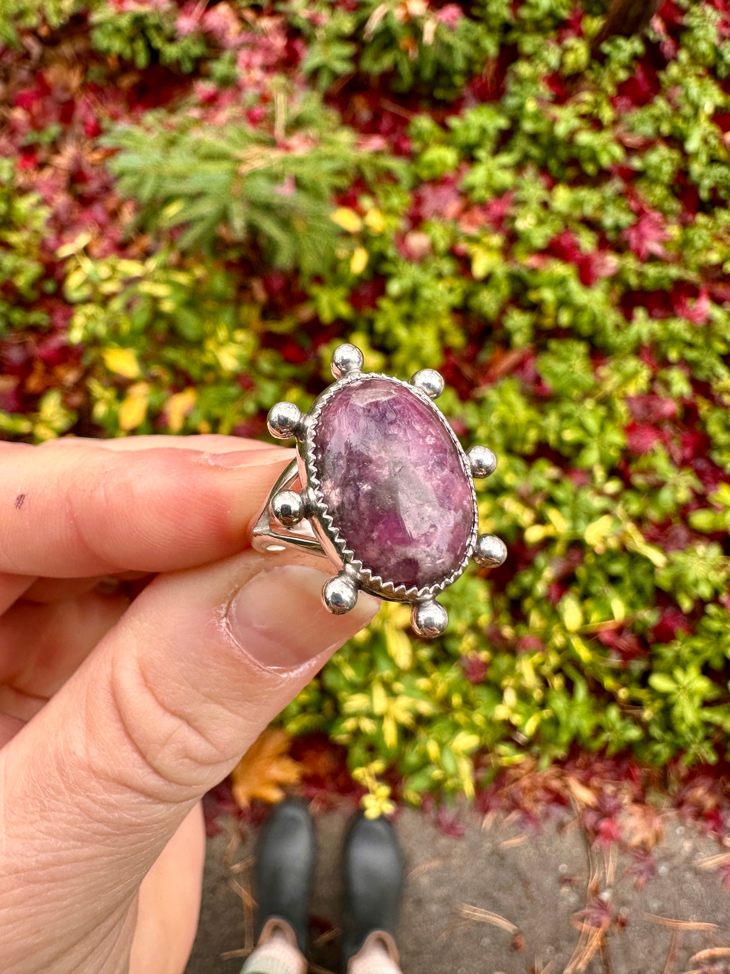 Starburst ring | Lepidolite