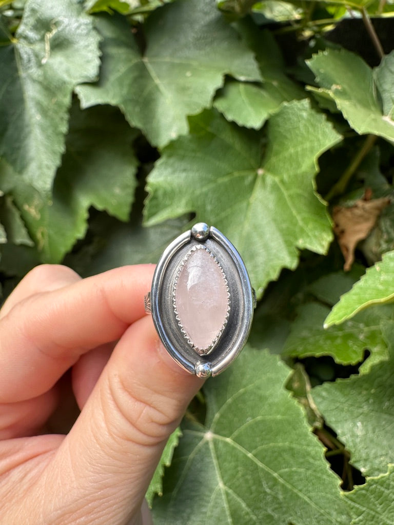 Rose quartz ring (size 5.75)