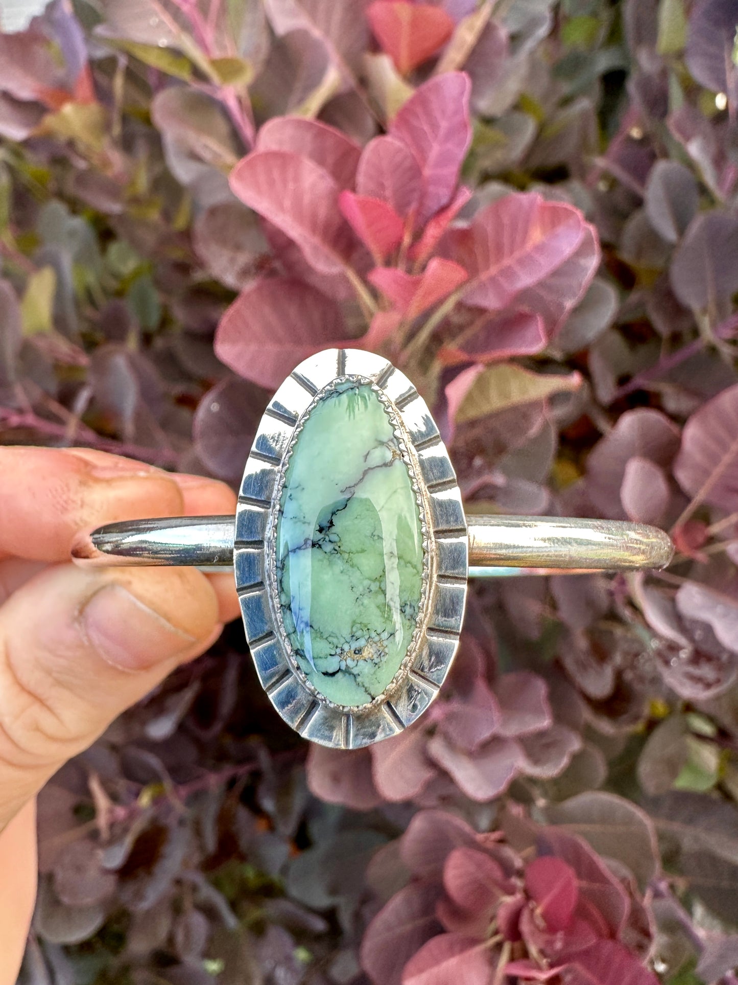 We Come in Peace cuff | Angel Wing variscite