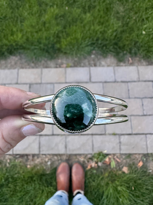 Plain Jane double cuff | Emerald green jadeite