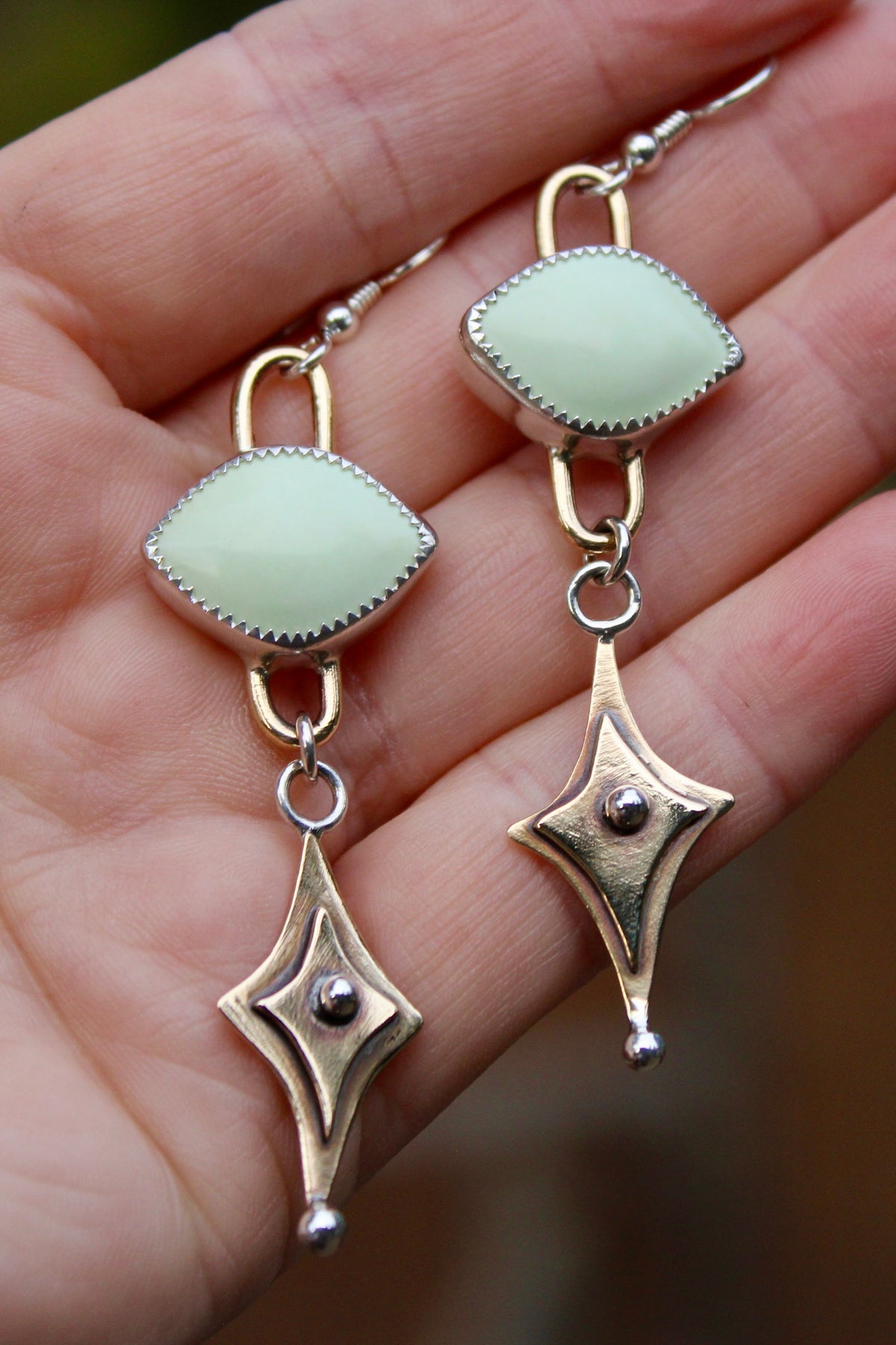 Celestial danglers | Lemon Chyrsoprase