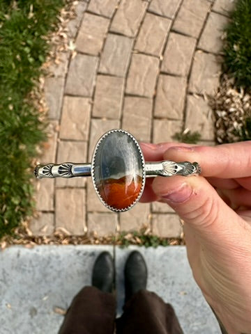 Plain Jane stamped cuff | Polychrome jasper | 5.75"