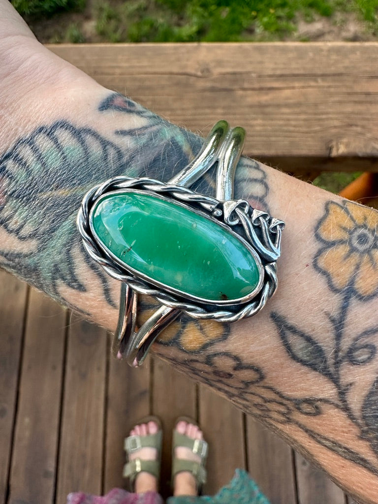 Mushaboom cuff | Chrysoprase
