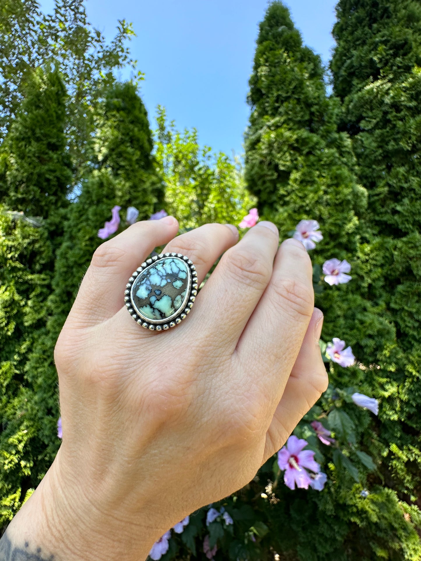 Angel Wing Variscite split-band ring