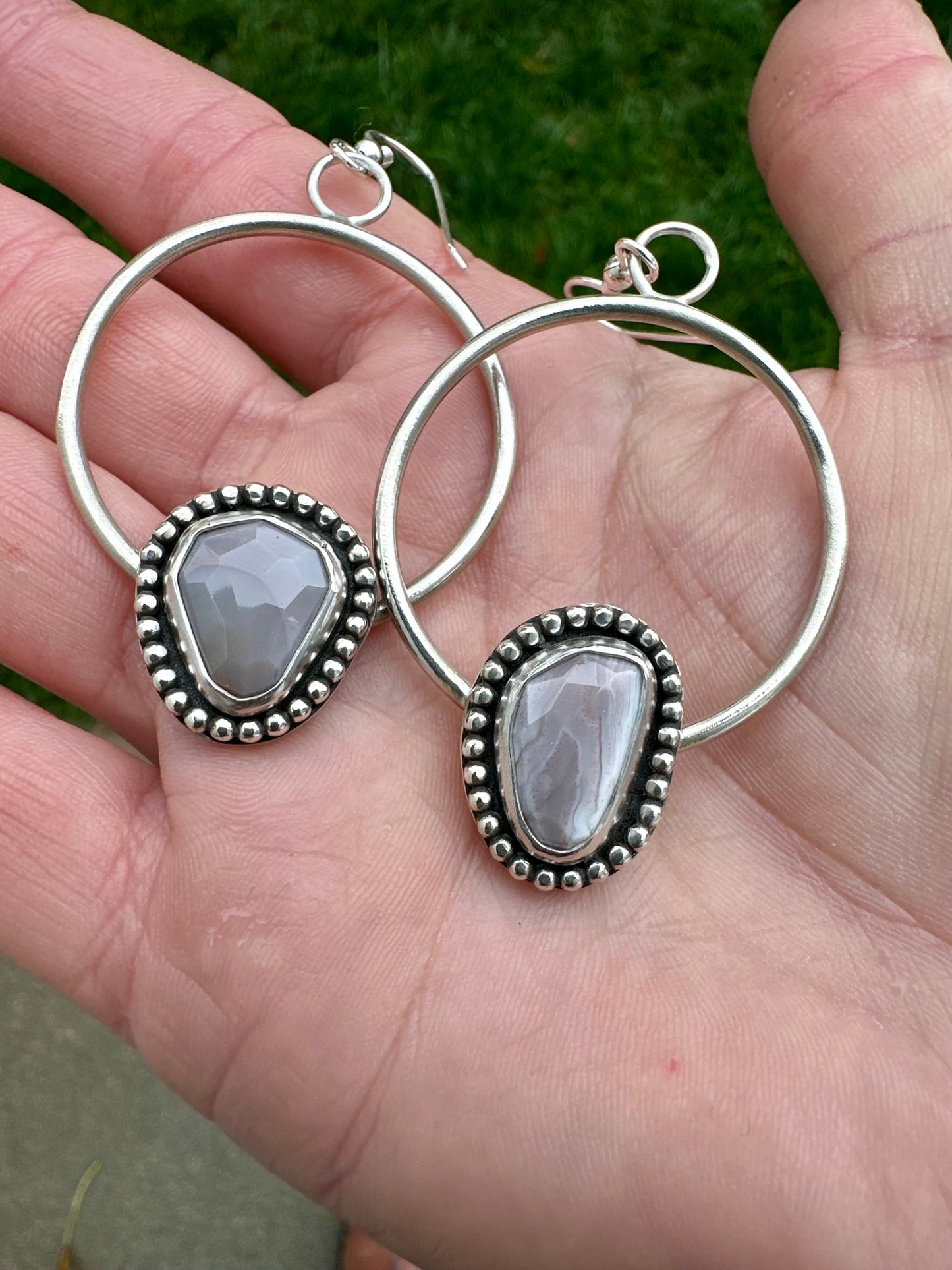 Botswana Agate hoops