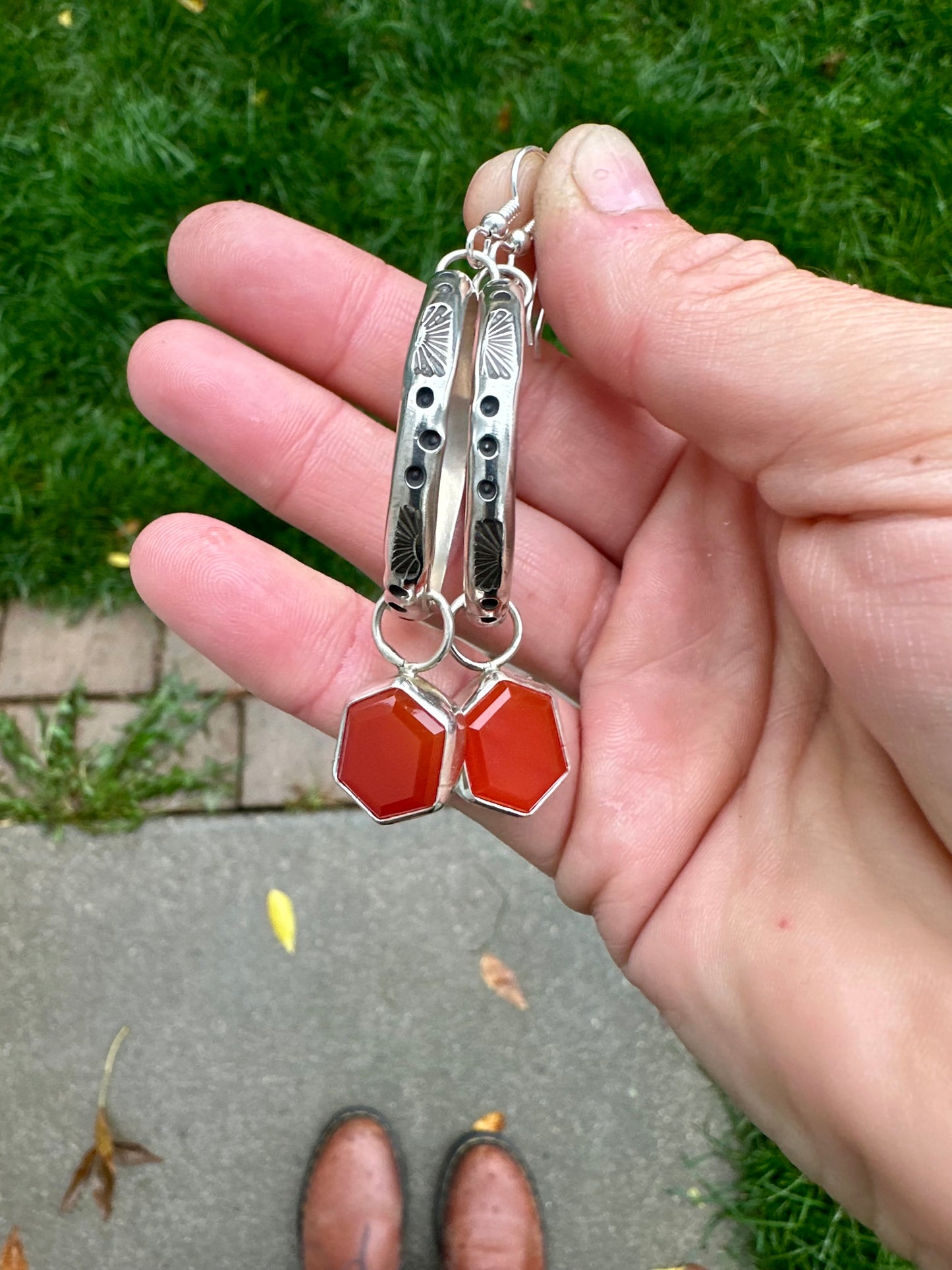 Carnelian hoops