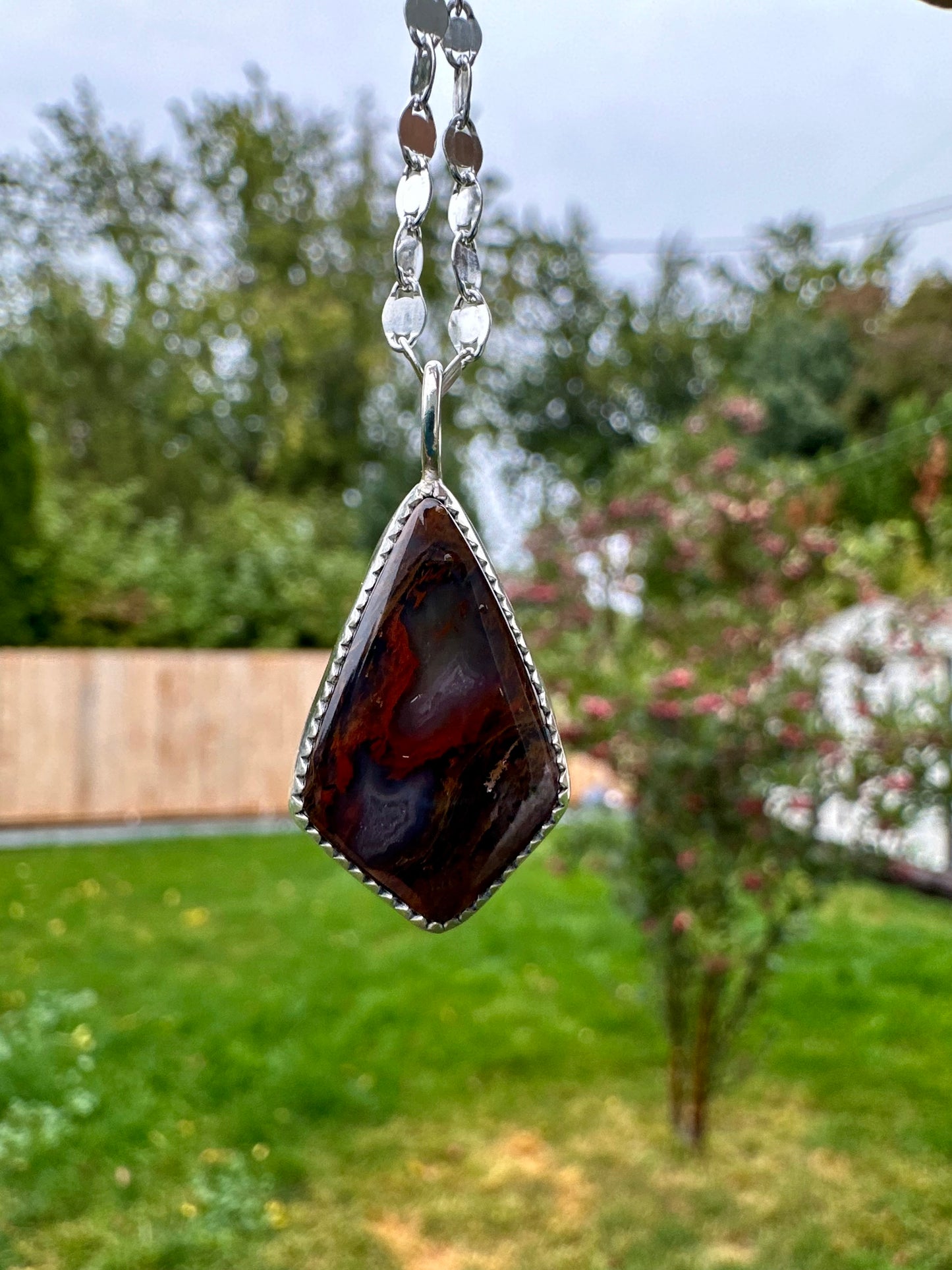 Maury Mountain moss agate pendant