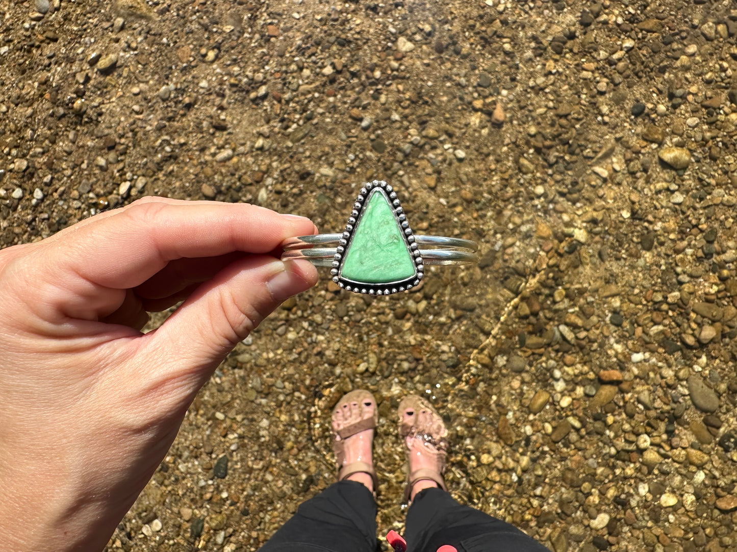 Green Utah Variscite double-band cuff