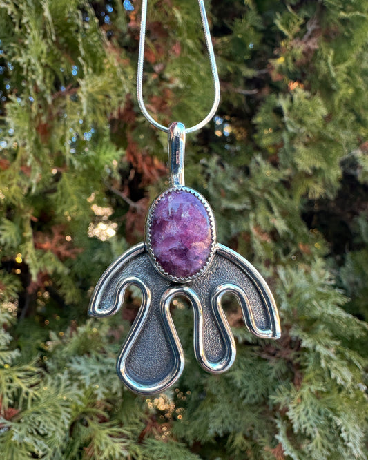 Amoeba pendant | Lepidolite